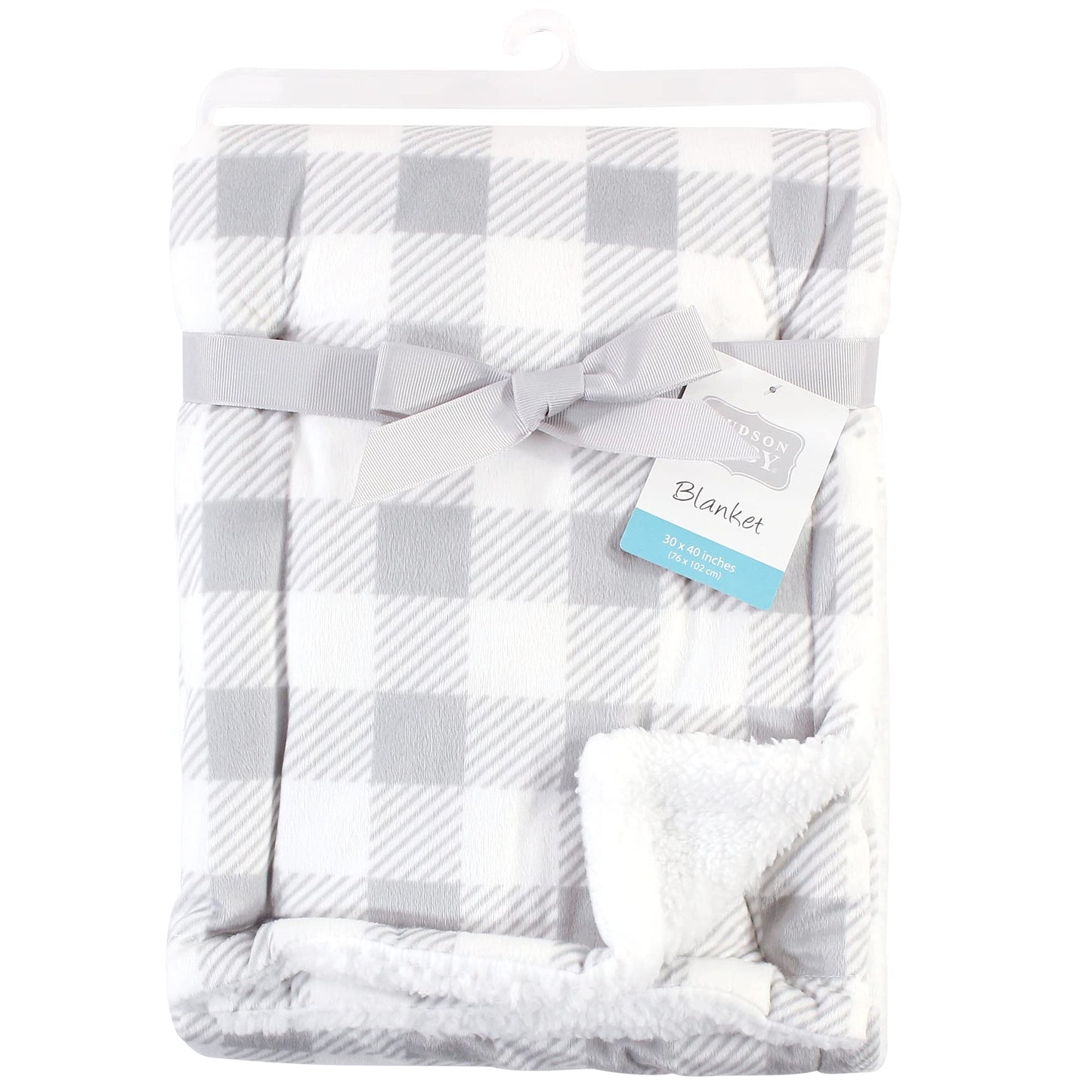 Hudson Baby Unisex Baby Plush Mink and Sherpa Blanket, Pink Floral, One Size