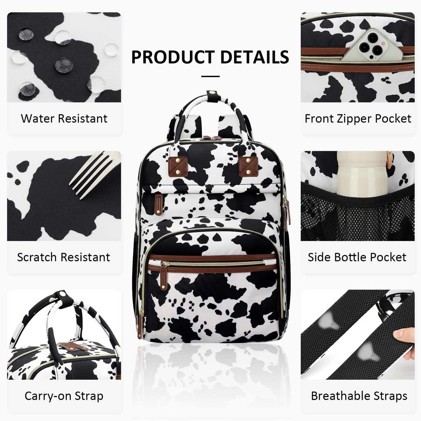 Tenot Diaper Bag Backpack for Women Large Capacity with Insulated Pockets Multifunctional Diaper Bags For Baby Girl Boy Waterproof Baby Bags For Mama Maternity Travel Bag Black