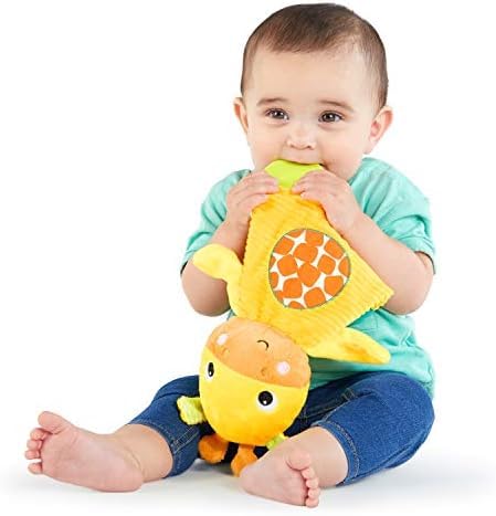 Bright Starts Snuggle & Teethe BPA-Free Crinkle Teething Plush Baby Toy - Giraffe