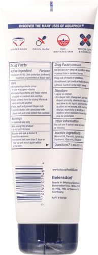 Aquaphor Baby Healing Ointment Advanced Therapy Skin Protectant for Chapped or Dry Skin, Drool Rash and Diaper Rash Ointment, 14 Oz Jar