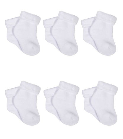 6-Pack White Terry Socks