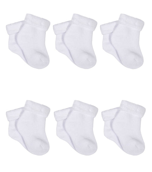 6-Pack White Terry Socks