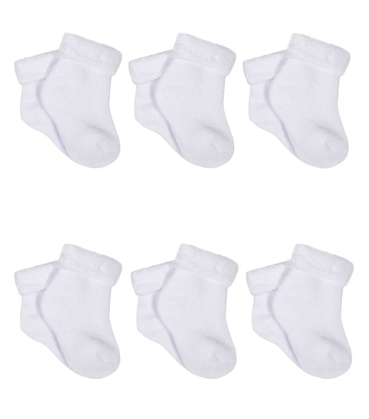 6-Pack White Terry Socks