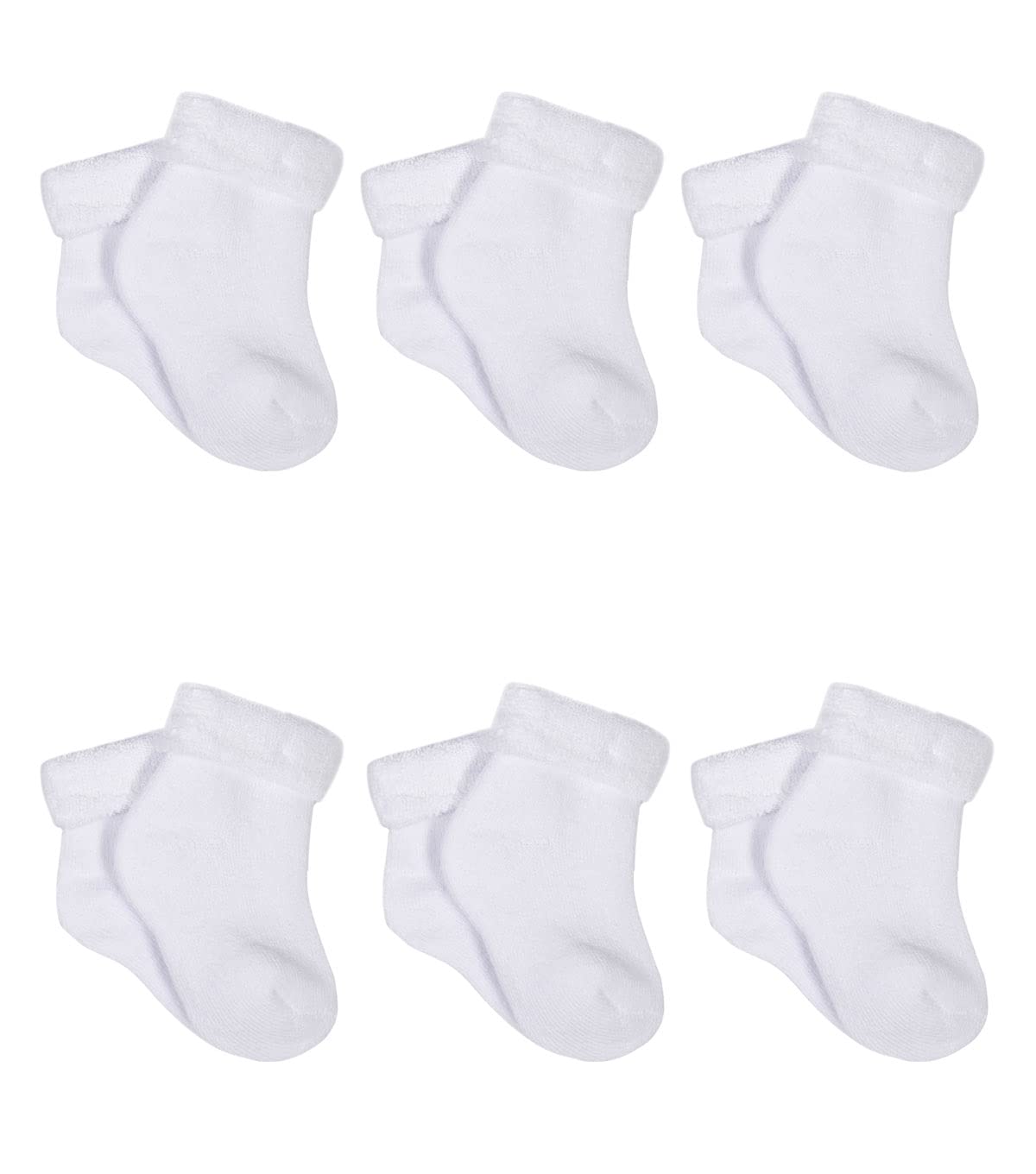 6-Pack White Terry Socks
