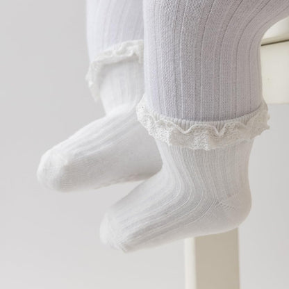 DRESHOW BQUBO Baby Girls Toddler Anti Slip Socks - Cute Frilly Ruffle Grip Ankle Socks for Infant Toddler