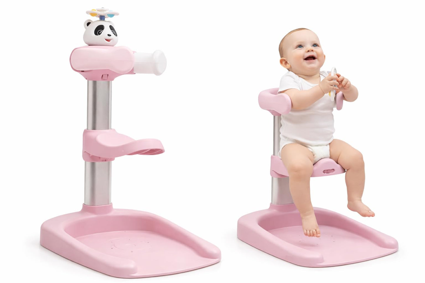 Baby Shower Stand with Built-in Seat and Bath Toy | Baby Bath Stand Height-Adjustable Washing Stand for Toddlers 6-36 Monts