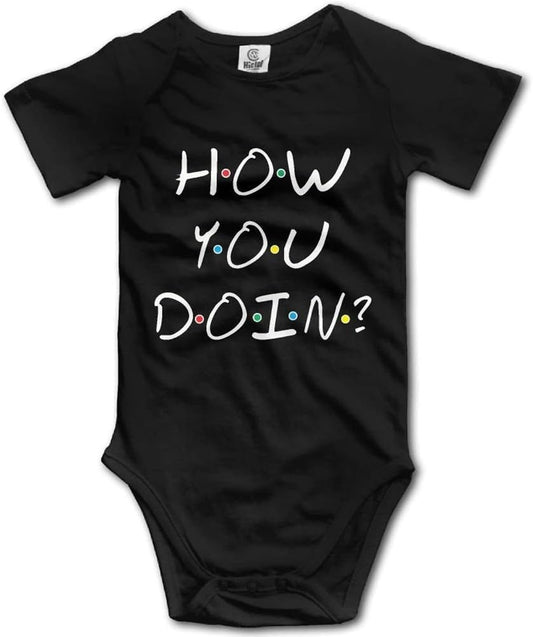 How You Doin? - Baby Onesie Birth Announcement Bodysuit Newborn Rompers Unisex Black