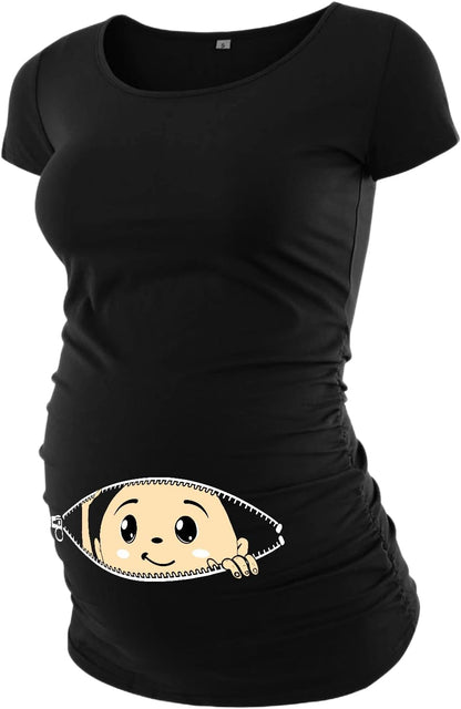 Pack of 3 Maternity Shirts for Women - Casual Graphic Pregnancy Announcement Shirt for Mom to Be