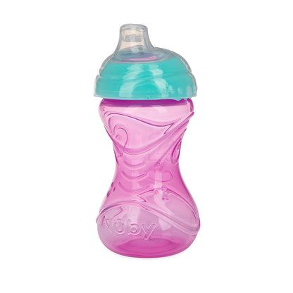 Nuby Clik-It Soft Spout No-Spill Easy Grip Sippy Cup - (3-Pack) 10 Oz - 6+ Months - Neutral