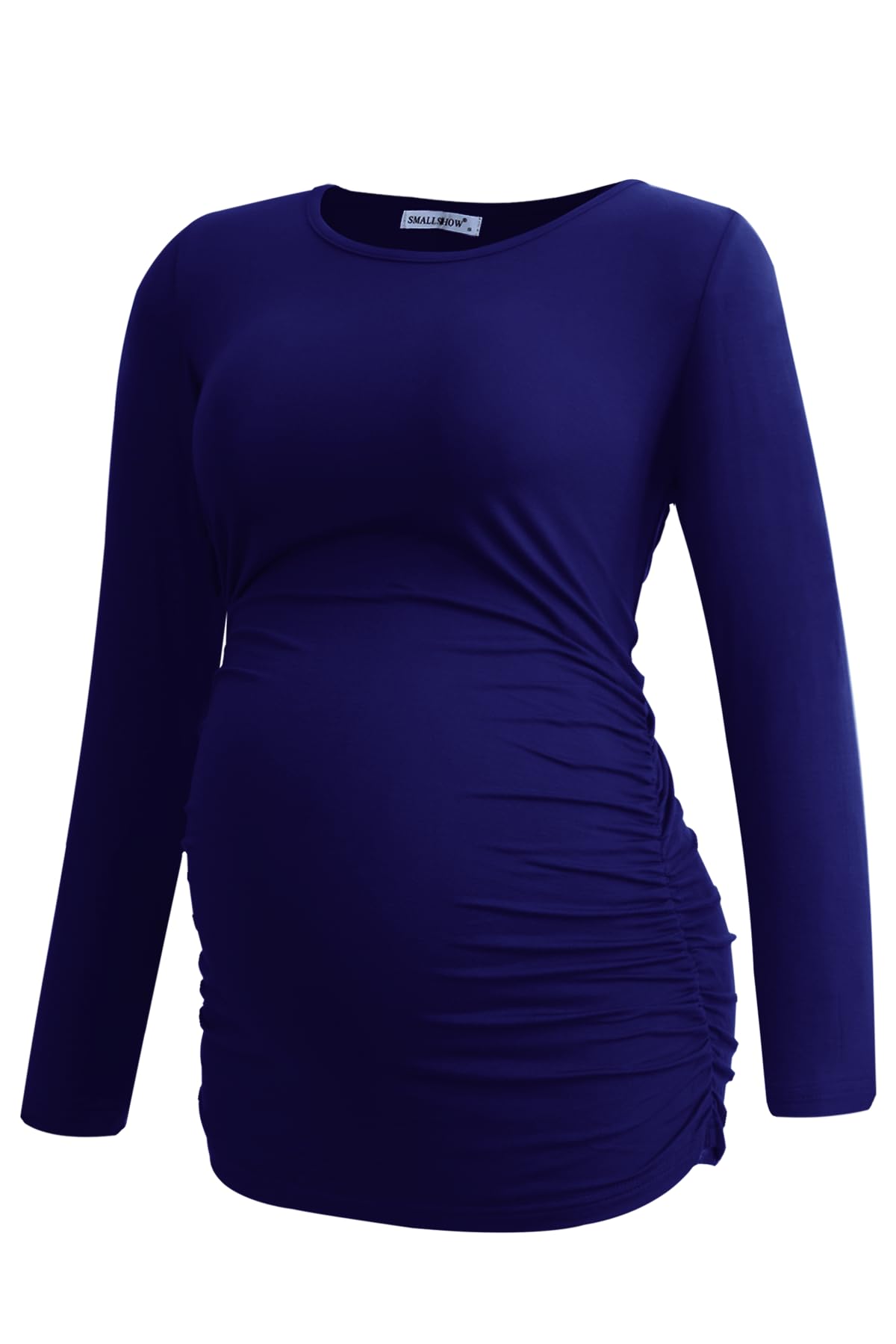 Smallshow Women's 4 Pack Maternity Shirts Long Sleeve Ruched Pregnancy Clothes Tops