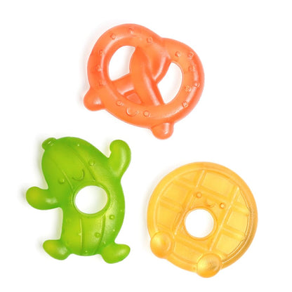 Itzy Ritzy Water-Filled Teethers - Cold Cutie Coolers Textured On Both Sides to Massage Sore Gums & Emerging Teeth - Can Be Chilled in Refrigerator, Set of 3 Green Cactus Water Teethers