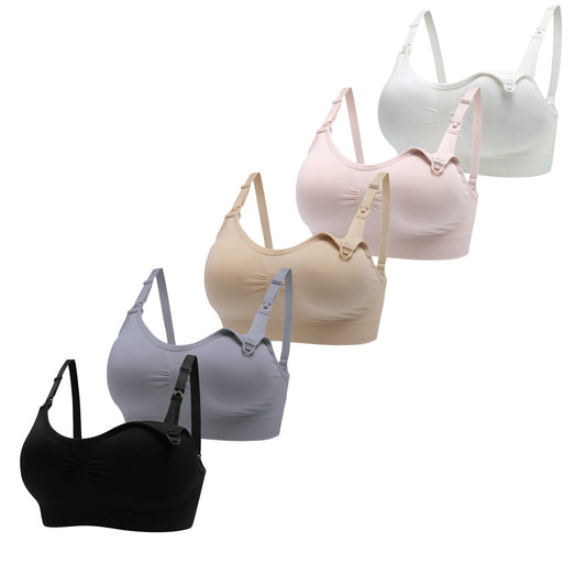 Lataly Womens Seamless Nursing Bra Sleeping Maternity Bralette for Breastfeeding Pack of 3