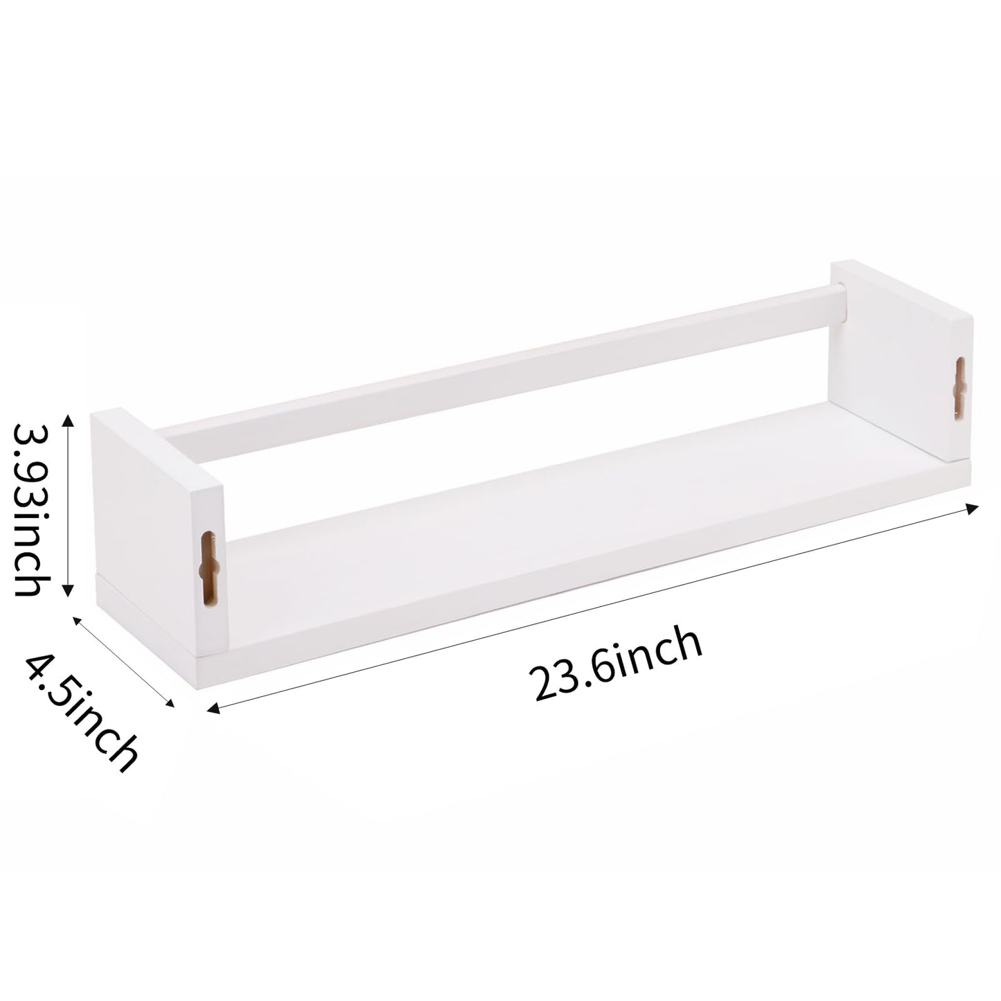 Fixwal Nursery Book Shelves, 16.5 Inch Floating Bookshelves for Wall Set of 3, Baby Nursery Decor, Solid Wood Wall Mounted Shelves for Books, Toys and Decor Storage (Brown)
