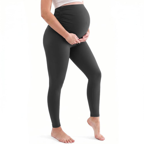 Hmuuo Women's Maternity Leggings Over The Belly Buttery Soft Pregnancy Yoga Pants Activewear Workout Leggings