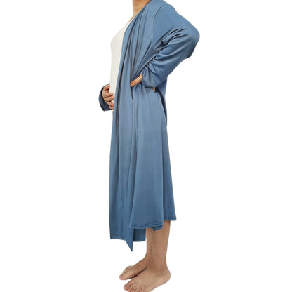 SUFEINI Maternity Robe and Matching Baby Swaddle Blanket Set, Mommy Robe with Receiving Blanket Girls Boys Sleepwear