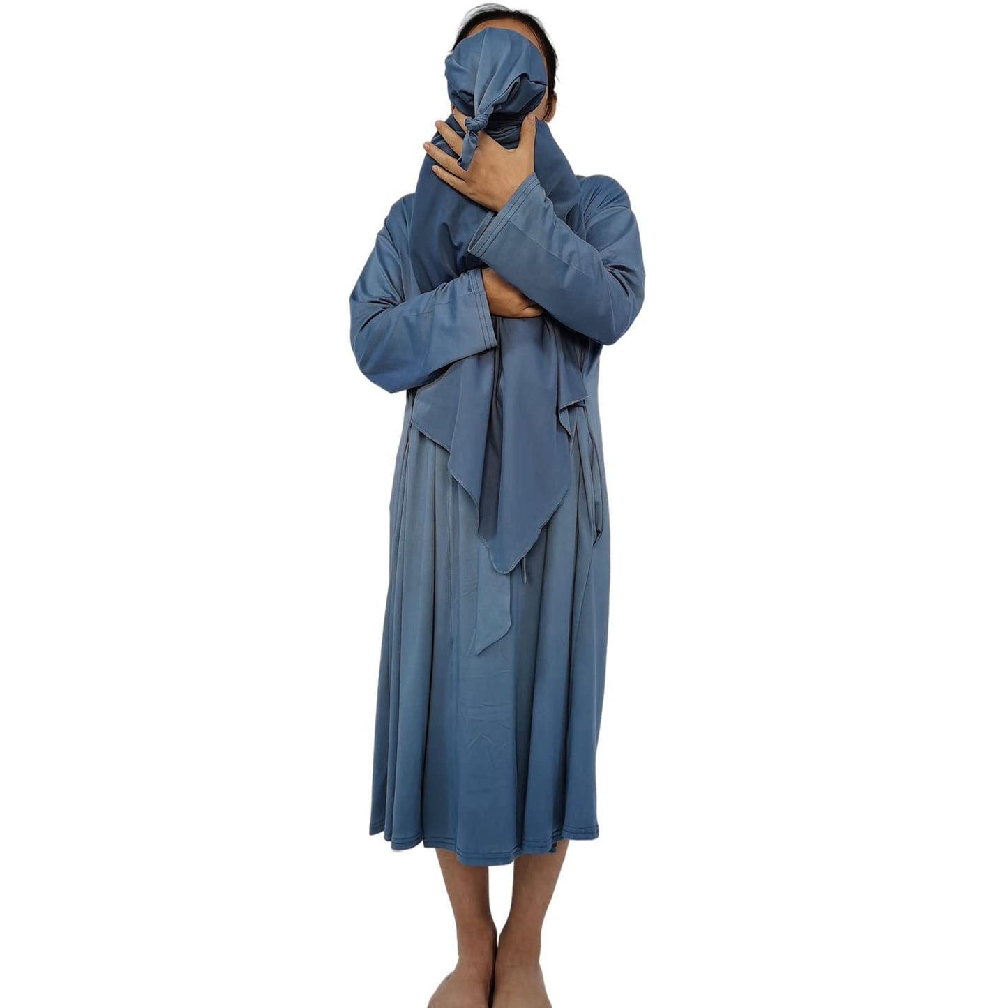SUFEINI Maternity Robe and Matching Baby Swaddle Blanket Set, Mommy Robe with Receiving Blanket Girls Boys Sleepwear