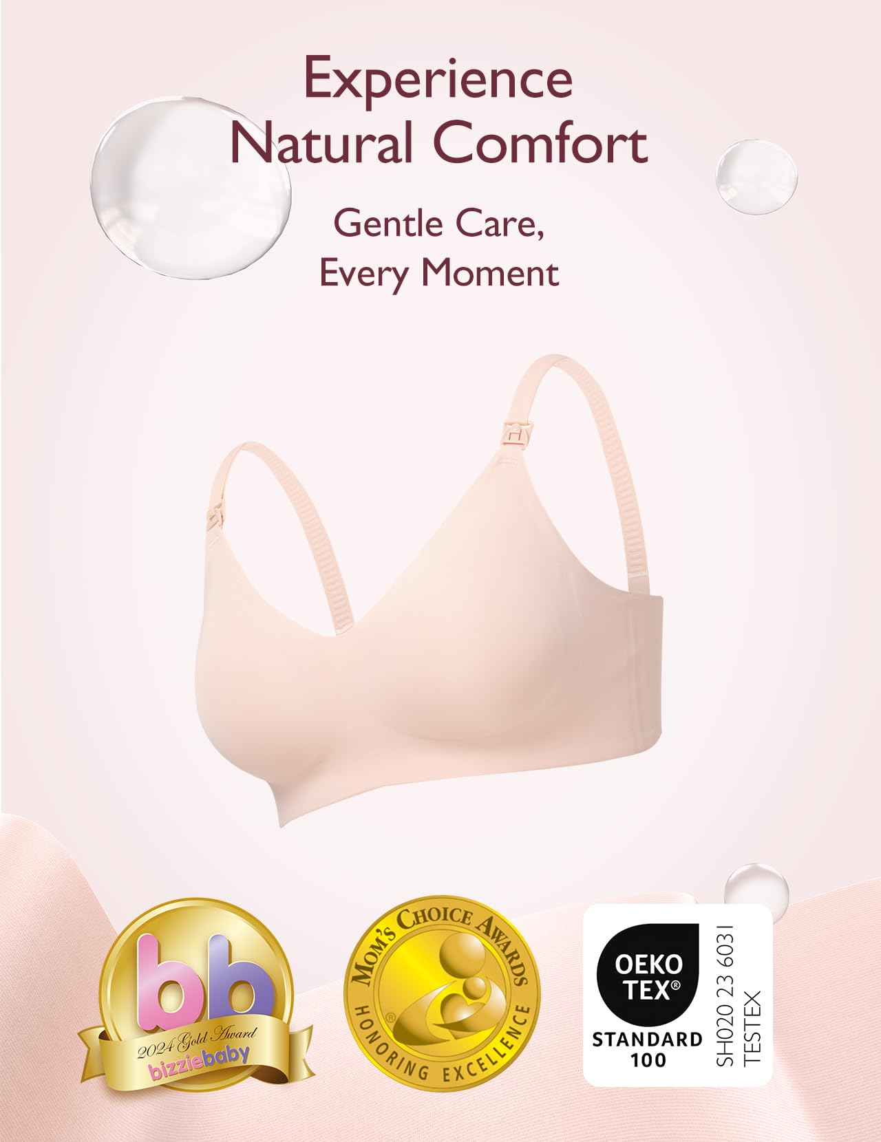 Momcozy Nursing Bras for Breastfeeding, YN21 Seamless Ultra Comfort Maternity Bra, Natural Shape, Pregnancy Sleep Bralette