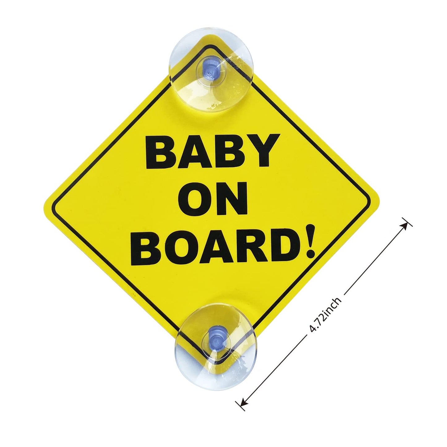 Baby on Board Sticker for Cars 2PCS , Baby On Board Warning Signs with Suction Cups , Durable and Strong Without Residue