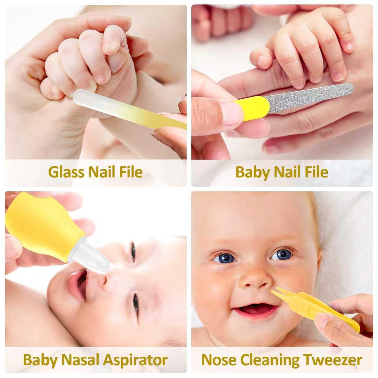 Baby Grooming Kit, Infant Safety Care Set with Hair Brush Comb Nail Clipper Nasal Aspirator,Baby Essentials Kit for Newborn Girls Boys (Pink Baby Grooming kit)