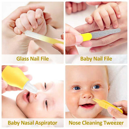 Baby Grooming Kit, Infant Safety Care Set with Hair Brush Comb Nail Clipper Nasal Aspirator,Baby Essentials Kit for Newborn Girls Boys (Pink Baby Grooming kit)
