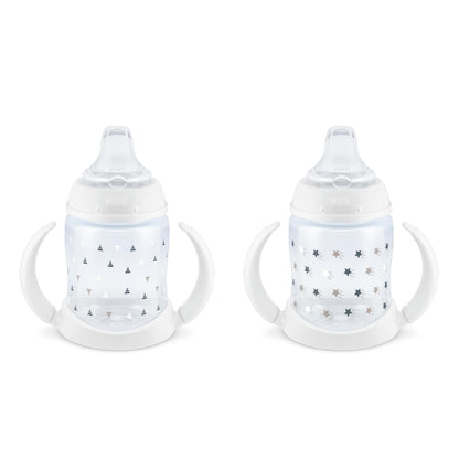 NUK Learner Cup, 6+ Months, Fun Fruits and Animals, Amazon Exclusive Collection, 5 Oz, Pack of 2 – BPA Free, Soft Spout, Spill Proof Sippy Cup
