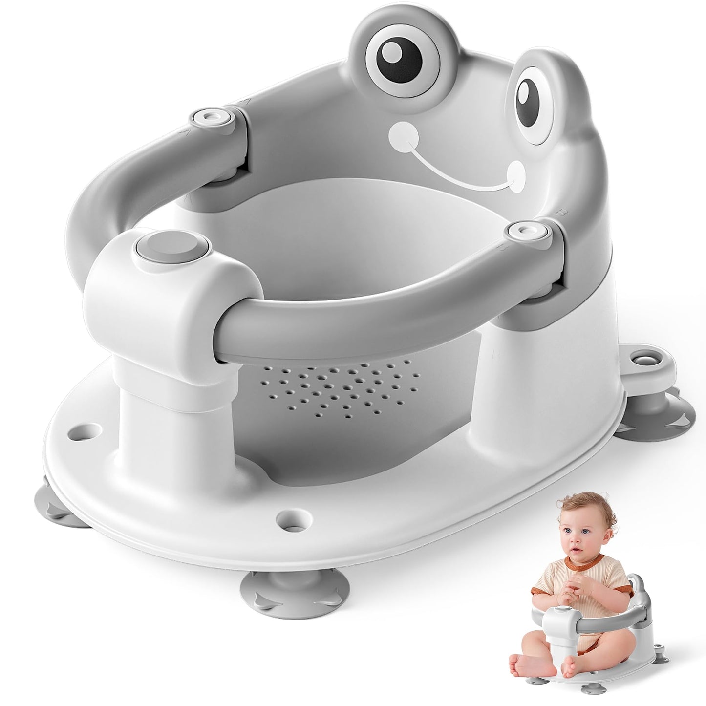 Baby Bath Seat for Babies 6 Months & up Non-Slip Toddler Bath Seats for Sitting Up Infant Bathtub Chair with Suction Cups and Soft Cushion for Baby Shower Tub Seat