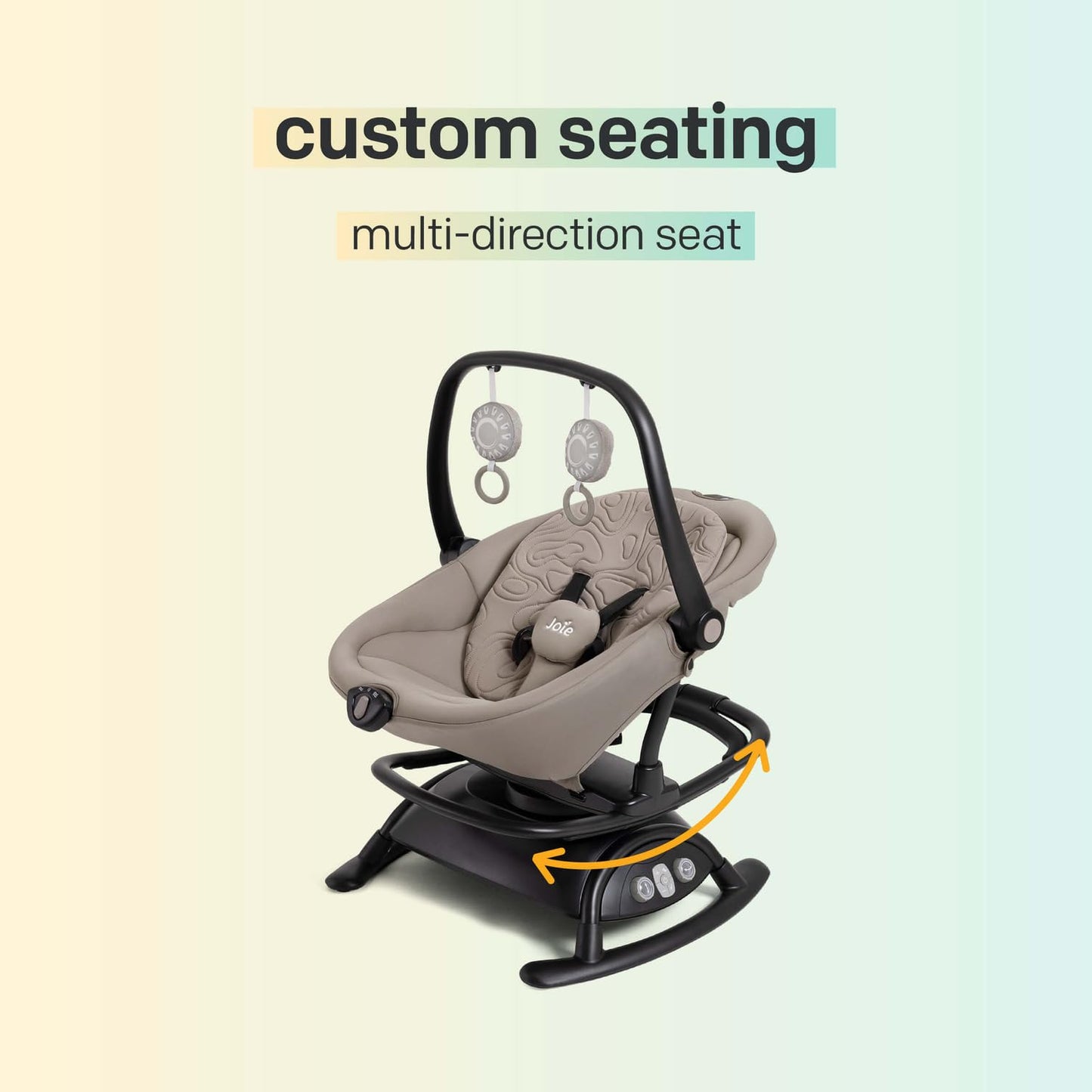 Joie Cinnamon 2-in-1 Glider and Rocker – Multi-Motion Baby Swing and Rocker Combo with Plush Fabrics, Compact Design, and Multiple Recline Positions – Soothing Sounds & Gentle Vibrations (Fern)