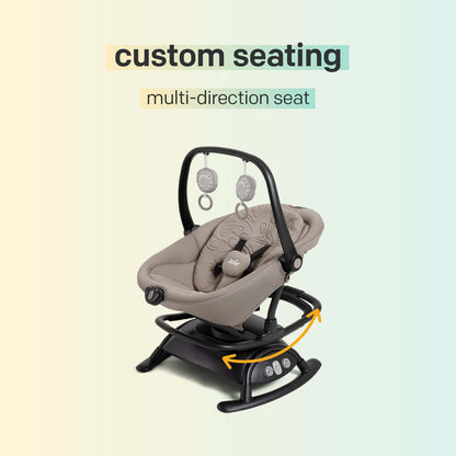 Joie Cinnamon 2-in-1 Glider and Rocker – Multi-Motion Baby Swing and Rocker Combo with Plush Fabrics, Compact Design, and Multiple Recline Positions – Soothing Sounds & Gentle Vibrations (Fern)