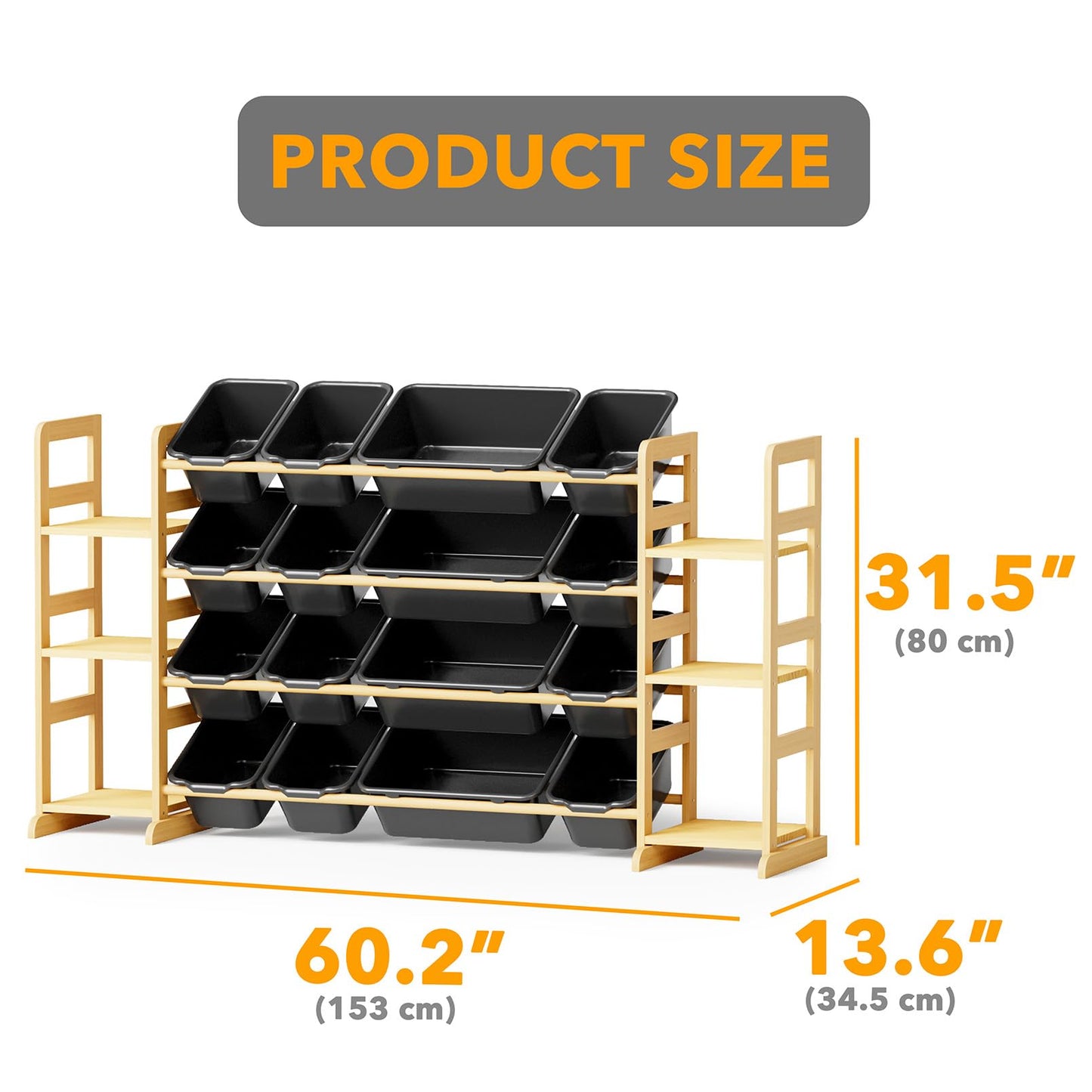 SpaceAid Toy Storage Organizer with 6 Shelves and 12 Bins, Bookshelf/Bookcase, Kids Bin Shelf, Toys Box for Playroom Organization for Bedroom & Room Decor, White, 52.3" W
