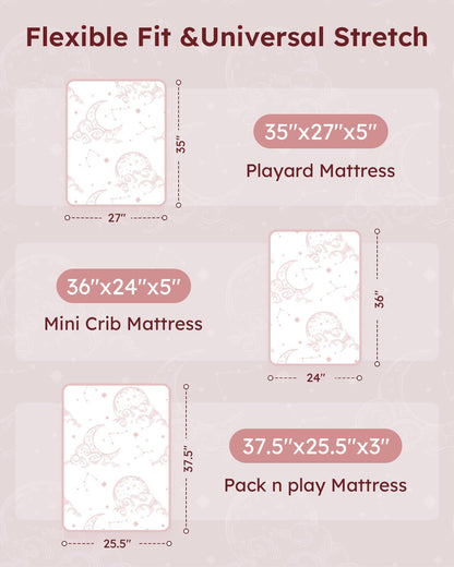 Unnivoll Baby Crib Sheets for Boys Girls, 28x52x8in Fitted Crib Sheet Neutral 3 Pack for Standard Crib and Toddler Mattress, Breathable Soft Microfiber Baby Sheet Blue Gray Planet
