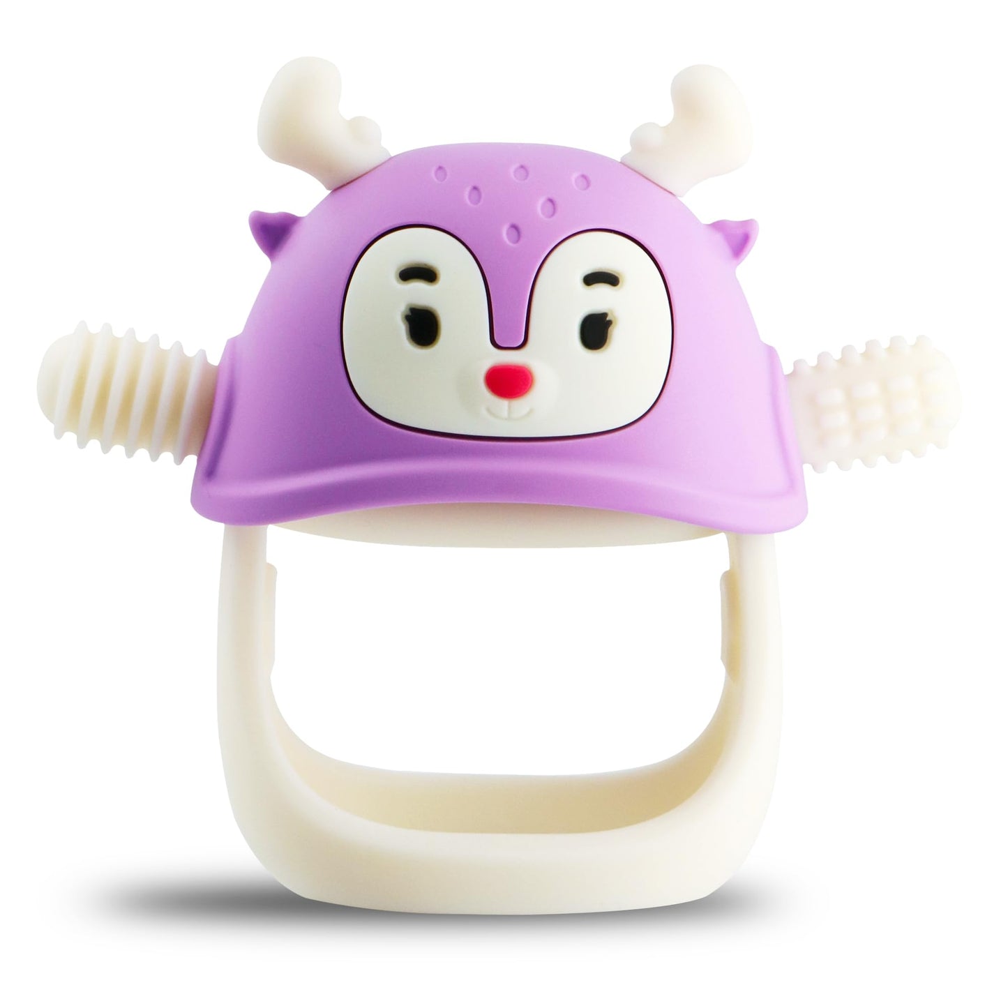 Smily Mia Penguin Teethers, Silicone TeethingToys for Babies 0-6Months, Baby Teethers for 3-6Months, Hand Teether for Infants, Teething/Teether Pacifiers for Infants, Light Purple