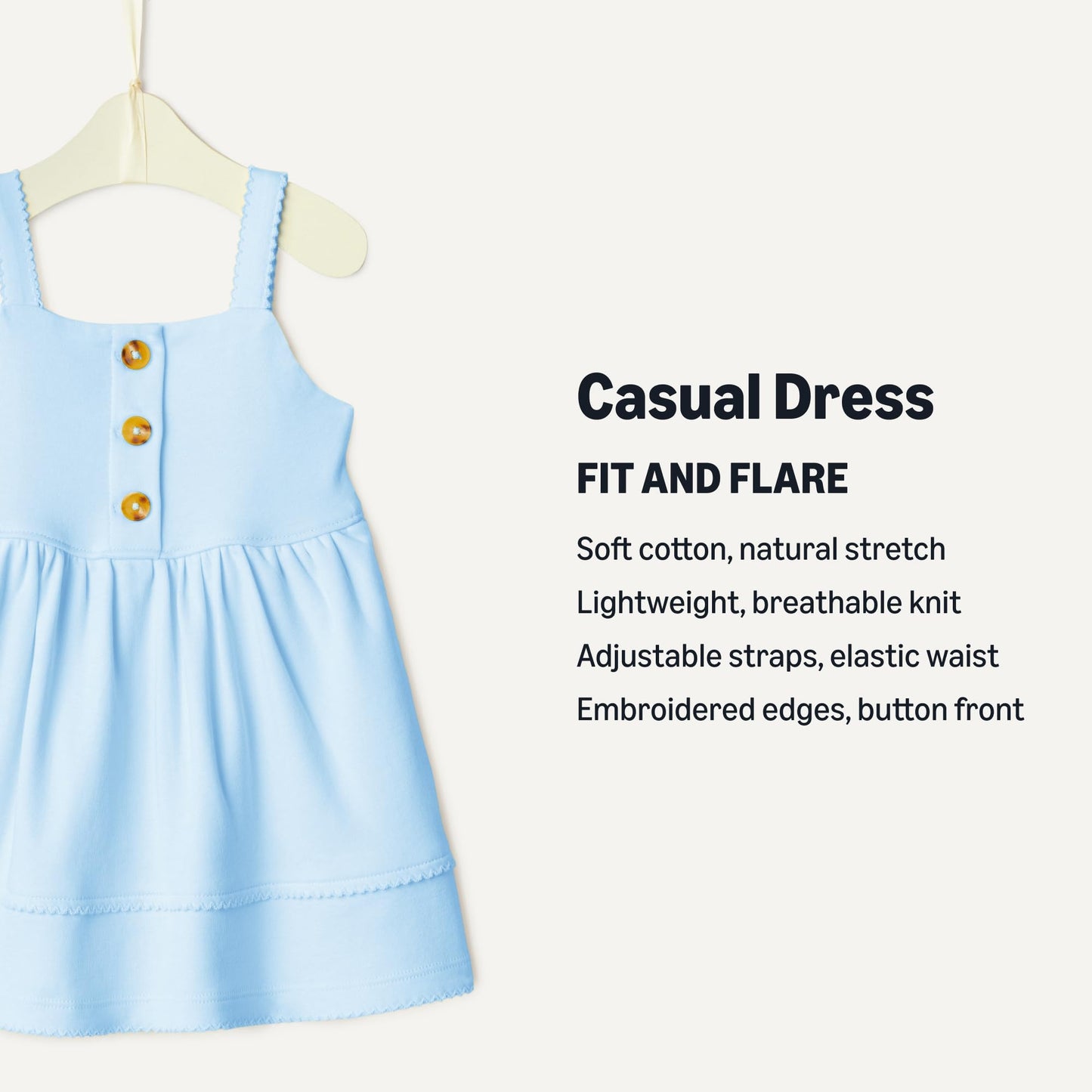 Amazon Essentials x Sofia Grainge Toddlers and Baby Girls' Cotton Casual Fit and Flare Dress