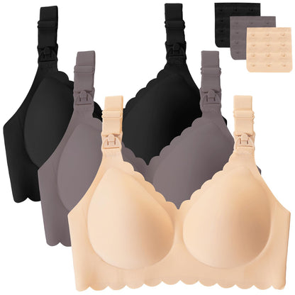 Gailife 3 Pack Nursing Bras for Breastfeeding Seamless Wireless Maternity Bras for Pregnancy Soft Sleep Bralette Pack