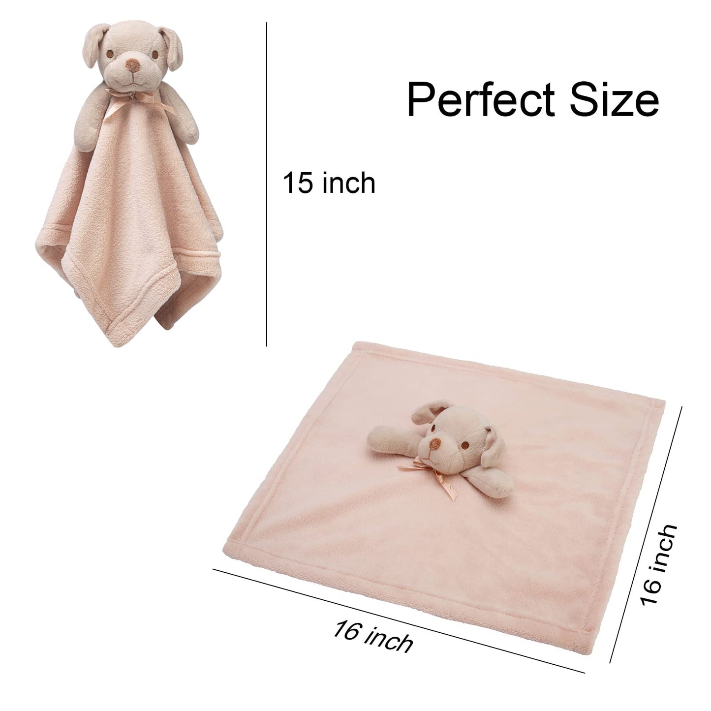 Pro Goleem Elephant Security Blanket, Soft Lovey Unisex Lovie Baby Gifts for Boys and Girls Snuggle Toy Stuffed Animal Newborn Essentials and Items Grey 16 Inch