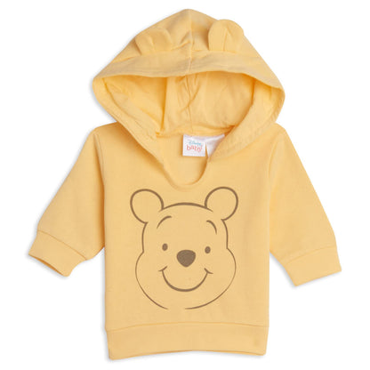 Disney Classics Winnie the Pooh Mickey Mouse Baby Hoodie Bodysuit and Pants 3 Piece Outfit Set (Newborn - 24 Months)