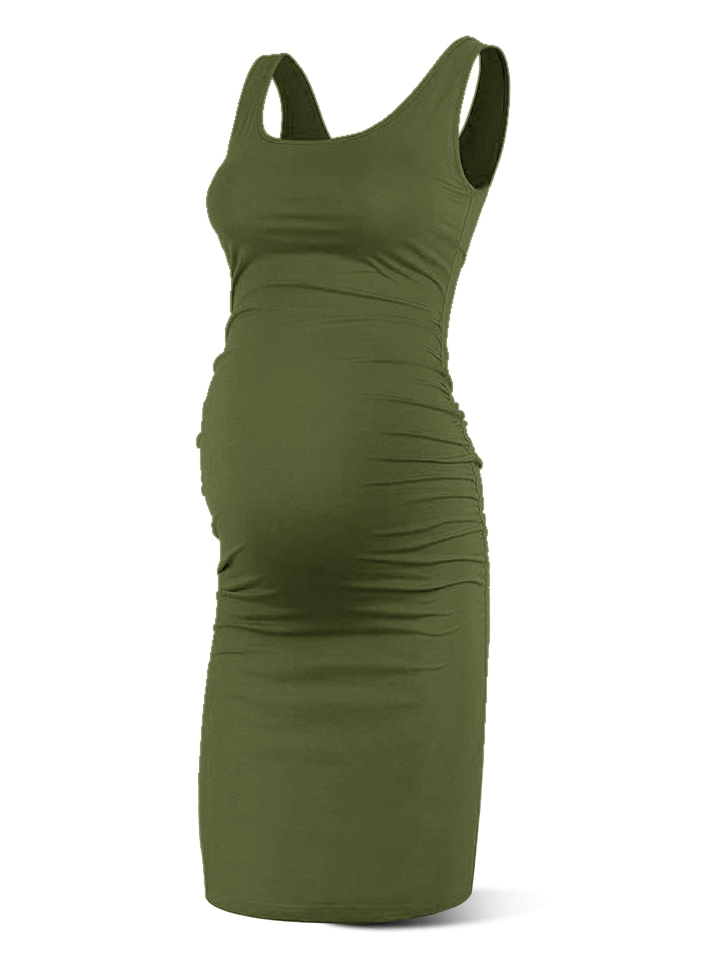 Rnxrbb S-2XL Women Summer Sleeveless Maternity Dress Pregnancy Tank Scoop Neck Mama Clothes Casual Bodycon Clothing