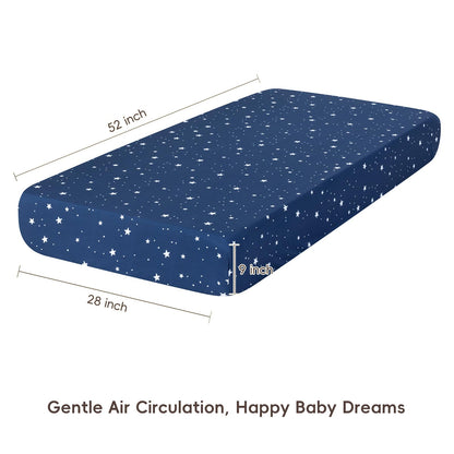 david's kids 3 Pack Fitted Crib Sheets, Ultra Soft Breathable Comfortable Baby Sheet Set for Boys Girls Neutral, 28x52 Inch Fits Standard Crib and Toddler Mattresses, Dinosaur