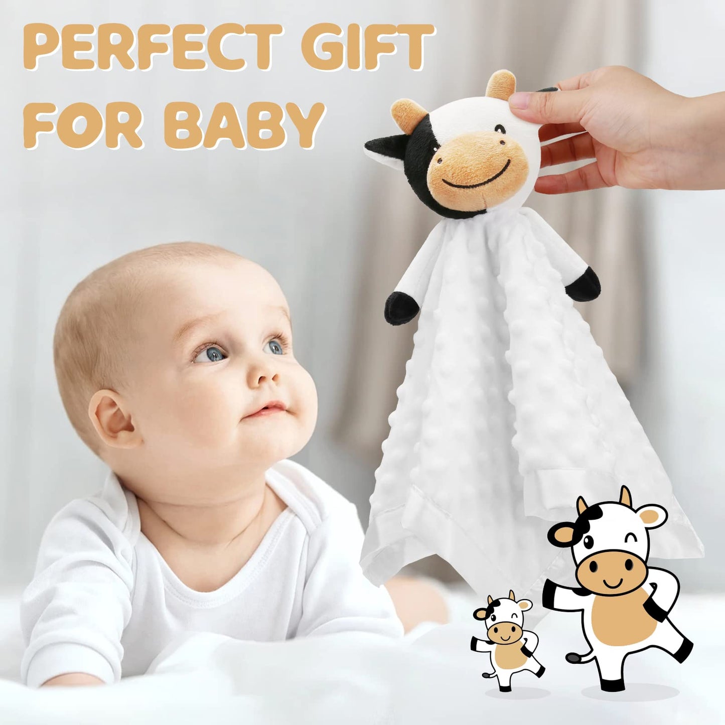 Pro Goleem Elephant Security Blanket, Soft Lovey Unisex Lovie Baby Gifts for Boys and Girls Snuggle Toy Stuffed Animal Newborn Essentials and Items Grey 16 Inch