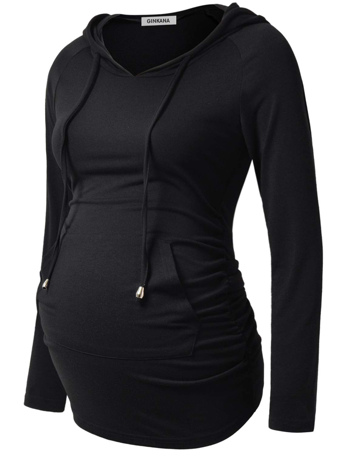 GINKANA Maternity Hoodie Long Sleeves Shirts Casual Maternity Top Pregnancy Sweatshirt Casual Clothes