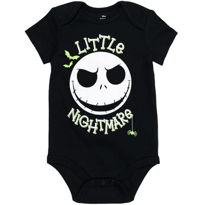Disney Nightmare Before Christmas Sally Jack Skellington Baby Girls 5 Pack Bodysuits Newborn to Infant