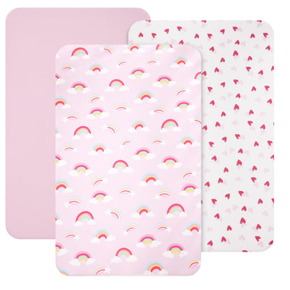 david's kids 3 Pack Fitted Crib Sheets, Ultra Soft Breathable Comfortable Baby Sheet Set for Boys Girls Neutral, 28x52 Inch Fits Standard Crib and Toddler Mattresses, Dinosaur