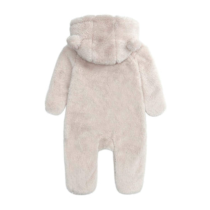 Babymine Newborn Baby Jumpsuit Hooded Fleece Rompers Long Sleeve Onesie Outwear Outfits