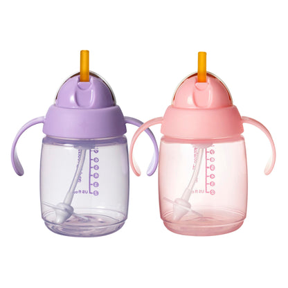 Tommee Tippee Transition Baby Sippy Cup With Spout, Ages 4 Months and Up, 5 oz, Leak-Proof Silicone Spout, Easy Grip Handles, Pink, Pack of 2