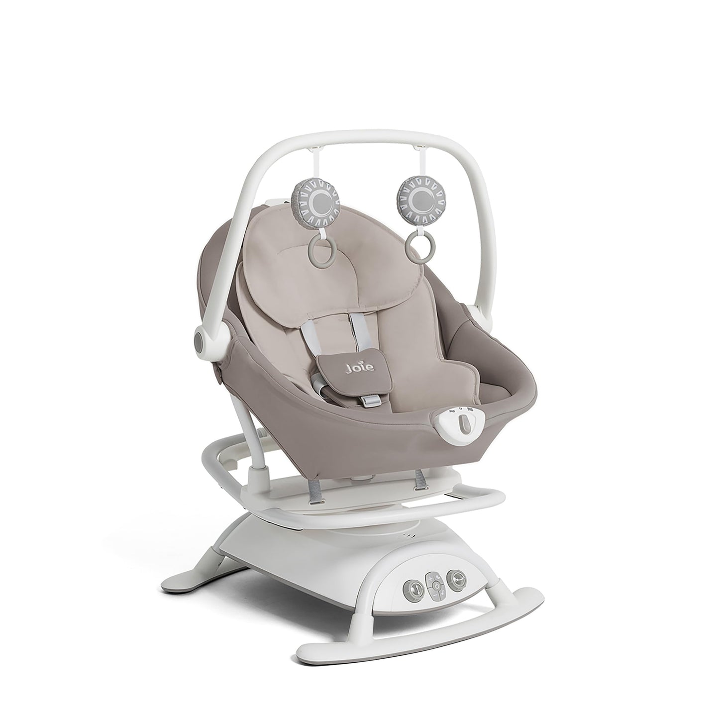 Joie Cinnamon 2-in-1 Glider and Rocker – Multi-Motion Baby Swing and Rocker Combo with Plush Fabrics, Compact Design, and Multiple Recline Positions – Soothing Sounds & Gentle Vibrations (Fern)