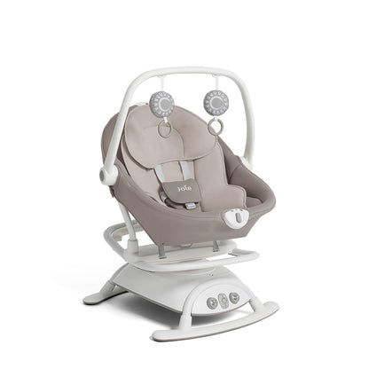 Joie Cinnamon 2-in-1 Glider and Rocker – Multi-Motion Baby Swing and Rocker Combo with Plush Fabrics, Compact Design, and Multiple Recline Positions – Soothing Sounds & Gentle Vibrations (Fern)