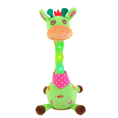 Emoin Dancing Talking Giraffe Baby Toy, Adjustable Volume Baby Giraffe Toys Singing 10 Children's Songs Singing Mimicking Recording Repeating What You Say for Toddlers
