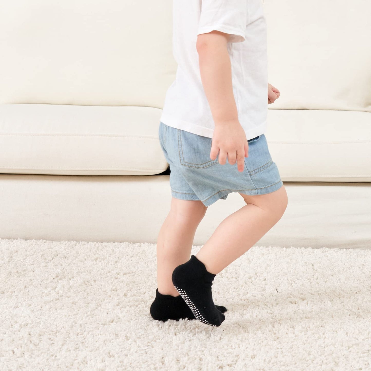 Zaples Baby Non Slip Grip Ankle Socks with Non Skid Soles for Infants Toddlers Kids Boys Girls