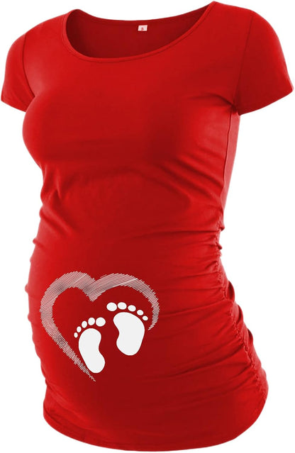 Pack of 3 Maternity Shirts for Women - Casual Graphic Pregnancy Announcement Shirt for Mom to Be
