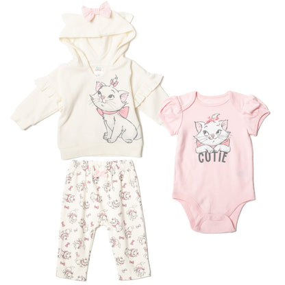 Disney Classics Winnie the Pooh Mickey Mouse Baby Hoodie Bodysuit and Pants 3 Piece Outfit Set (Newborn - 24 Months)