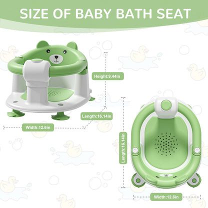 Baby Bath Seat for Babies 6 Months & up, Non-Slip Toddler Bath Seats for Babies Sitting Up, Safe Infant & Newborn Bathtub Chair with 4 Suction Cups & Soft Cushion for Shower,Blue